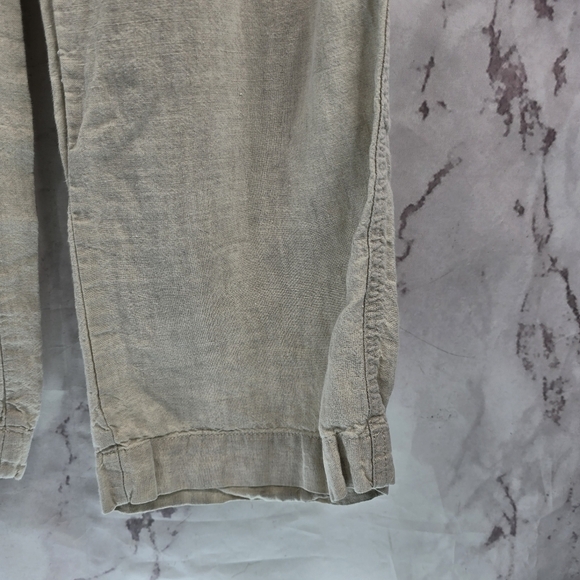 Allen Allen Pants Womens Small X 30 Cream Beige Linen Wide Leg Lakenlook - Picture 4 of 10
